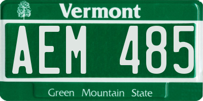 VT license plate AEM485