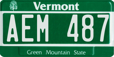 VT license plate AEM487