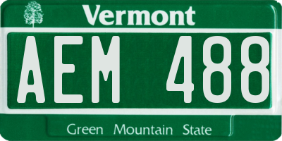 VT license plate AEM488