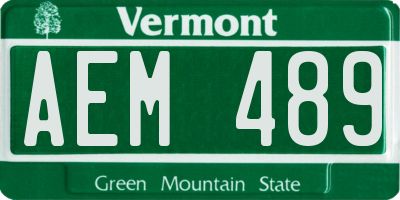 VT license plate AEM489