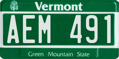 VT license plate AEM491
