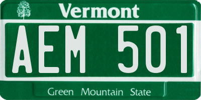 VT license plate AEM501