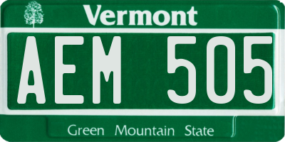 VT license plate AEM505