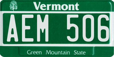 VT license plate AEM506