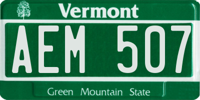 VT license plate AEM507