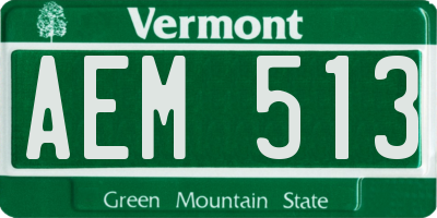 VT license plate AEM513