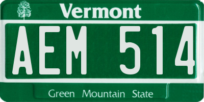 VT license plate AEM514