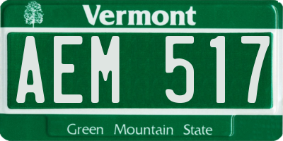 VT license plate AEM517