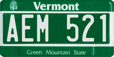 VT license plate AEM521