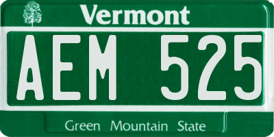 VT license plate AEM525