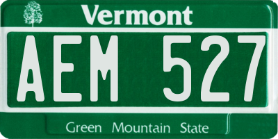VT license plate AEM527