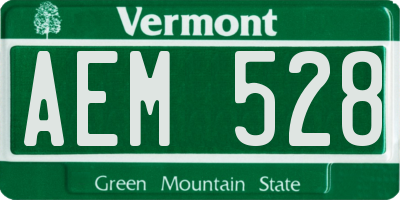 VT license plate AEM528