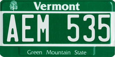 VT license plate AEM535