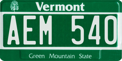VT license plate AEM540