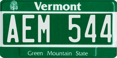 VT license plate AEM544