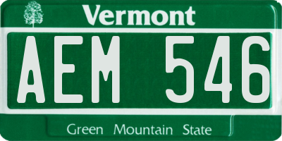 VT license plate AEM546