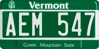 VT license plate AEM547