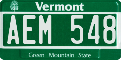 VT license plate AEM548