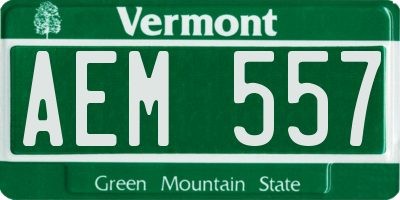 VT license plate AEM557