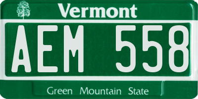 VT license plate AEM558