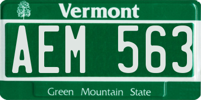 VT license plate AEM563