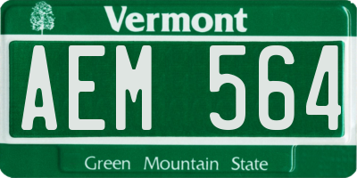 VT license plate AEM564