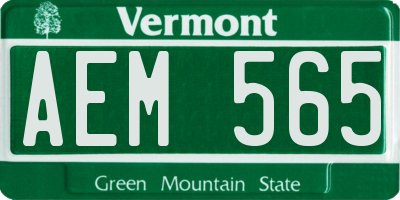 VT license plate AEM565