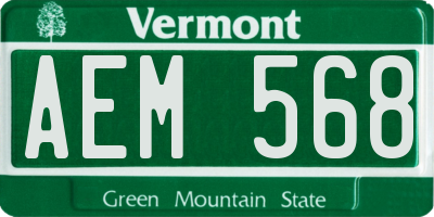 VT license plate AEM568