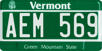 VT license plate AEM569