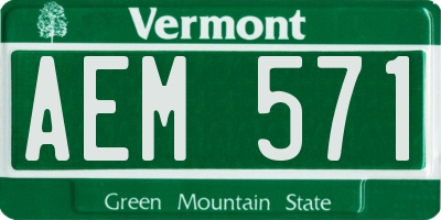 VT license plate AEM571