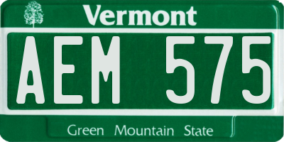 VT license plate AEM575