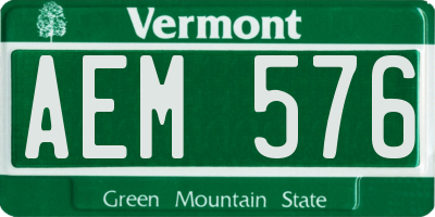 VT license plate AEM576