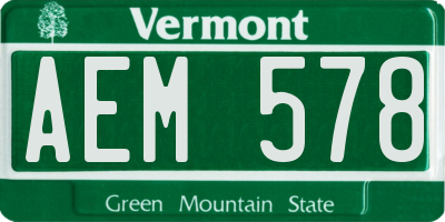 VT license plate AEM578