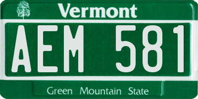 VT license plate AEM581