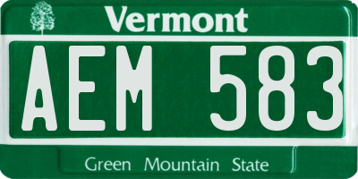 VT license plate AEM583