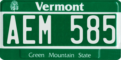 VT license plate AEM585