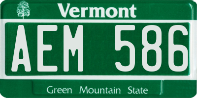 VT license plate AEM586