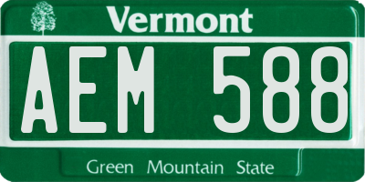 VT license plate AEM588