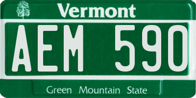 VT license plate AEM590