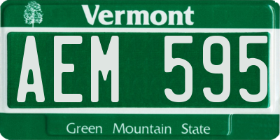 VT license plate AEM595