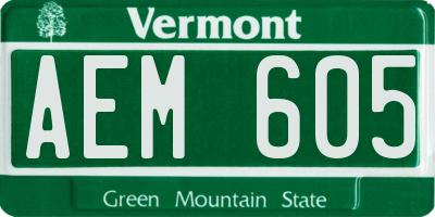 VT license plate AEM605