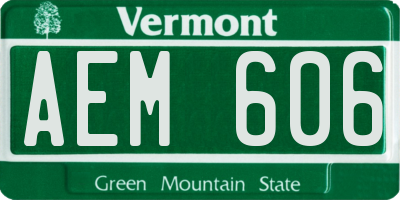 VT license plate AEM606