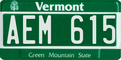 VT license plate AEM615