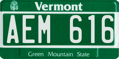 VT license plate AEM616