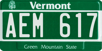 VT license plate AEM617