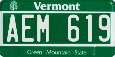 VT license plate AEM619
