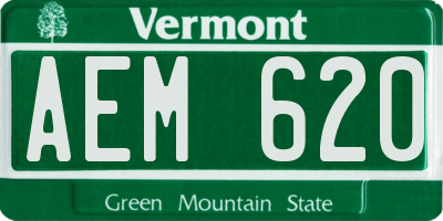 VT license plate AEM620