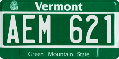 VT license plate AEM621