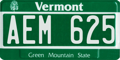 VT license plate AEM625