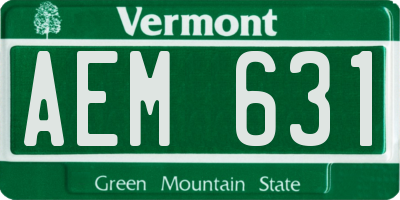 VT license plate AEM631
